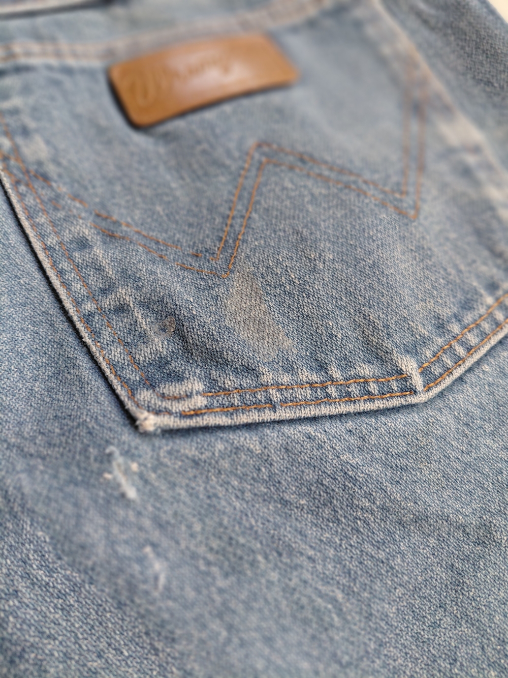 Vintage Wrangler Cowboy Cut Jeans 1970s USA Made Vertical Fly Tag Boot Zipper - Picture 11 of 16